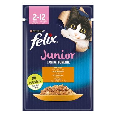 Purina Felix Cat Junior Φακελάκια σε ζελέ 85gr 