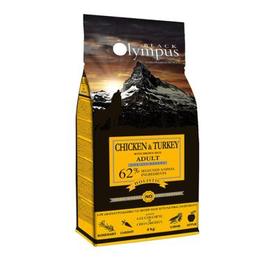 Black Olympus All Breeds Adult Chicken & Τurkey with Brown Rice
