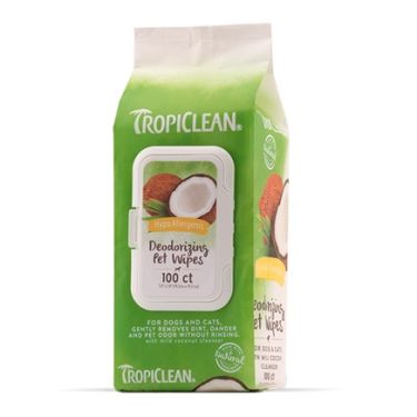 Tropiclean Υποαλλεργικά Μαντηλάκια Καθαρισμού με Άρωμα Καρύδας