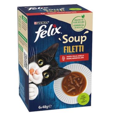 Purina Felix Soups Fillet Multipack 6x48g