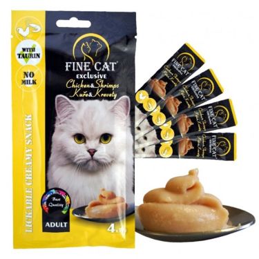 Fine Cat Exclusive Creamy Snack Κοτόπουλο & Γαρίδες