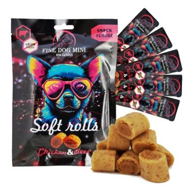 Fine Dog Mini Exclusive Soft Rolls με Κοτόπουλο και Μοσχάρι