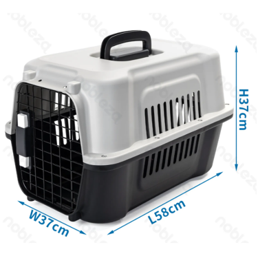 Nobleza Color-Blocked Airline Pet Carrier Γκρι-Μαύρο