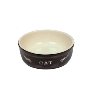 Perfecto Cat Κεραμικό Μπολ "Cat" Μαύρο/Μπεζ 13,5 x 5cm