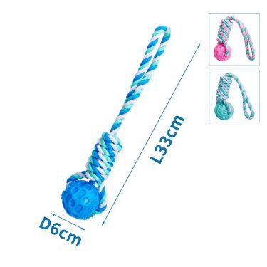 Nobleza Multicolored Cotton Rope with TPR Latex Ball