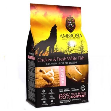 Ambrosia Dog Growth Regular Chicken & Fresh White Fish