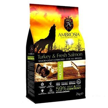 Ambrosia Dog Senior Light-Sterilised Fresh Turkey & Salmon