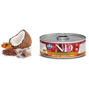 N&D Cat Quinoa Skin & Coat Herring & Coconut Wet Food