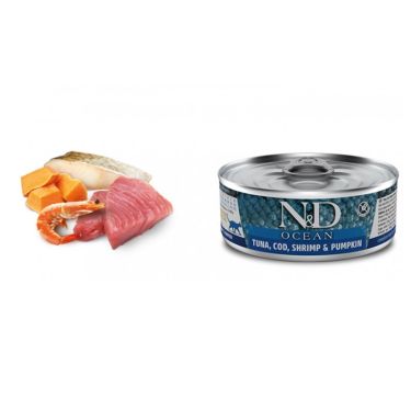 N&D Cat Ocean Tuna,Cod, Shrimp & Pumpkin Wet Food