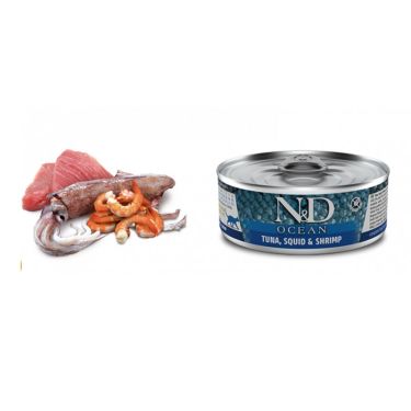 N&D Cat Ocean Tuna, Squid & Shrimp Wet Food