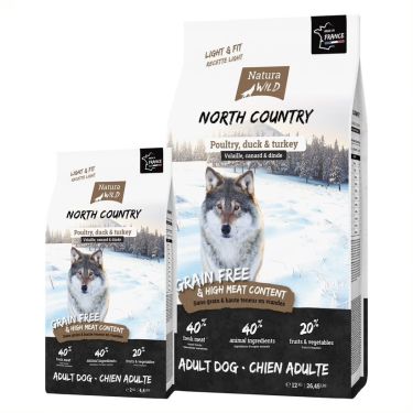 Natura Wild Adult Dog GF Light & Fit "North Country" με Πουλερικά, Πάπια & Γαλοπούλα