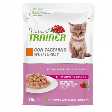 Natural Trainer Kitten & Young Pouches 85gr